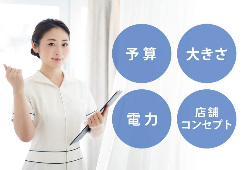 デモ体験のポイントは予算・大きさ・電力・お店のコンセプトをまとめる